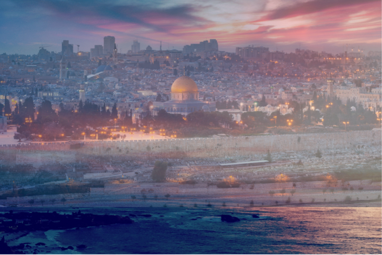 Creative photograph of the old city of Jerusalem